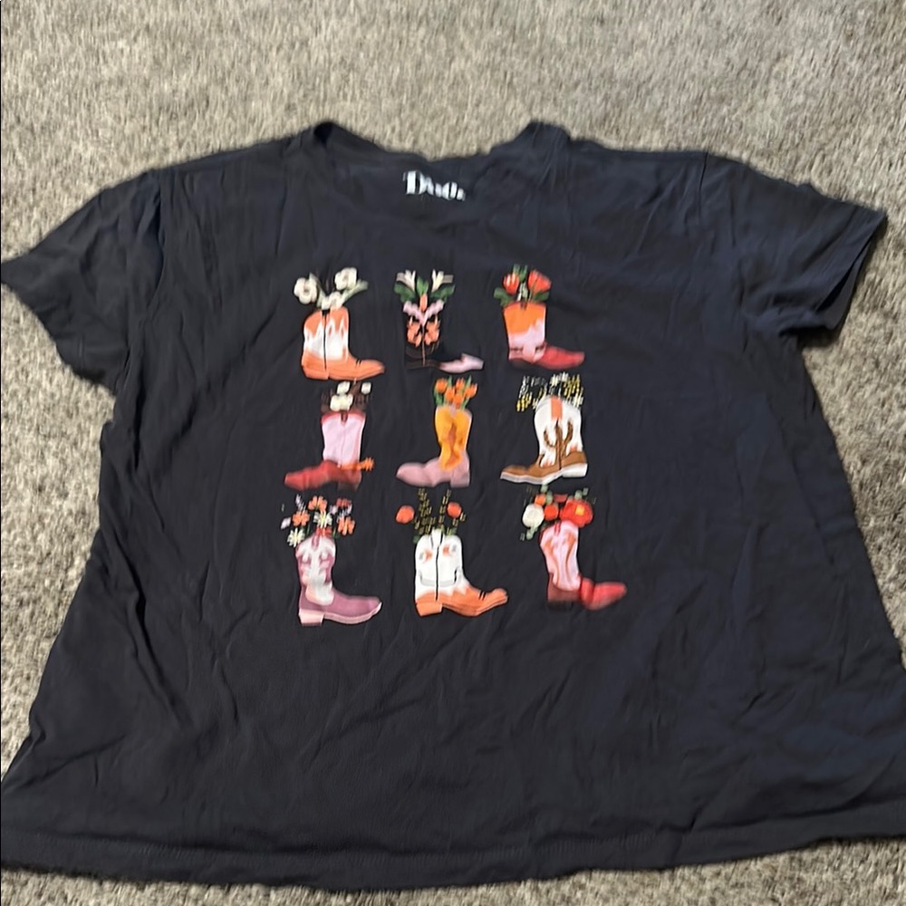 Black Graphic Short Sleeve Tee